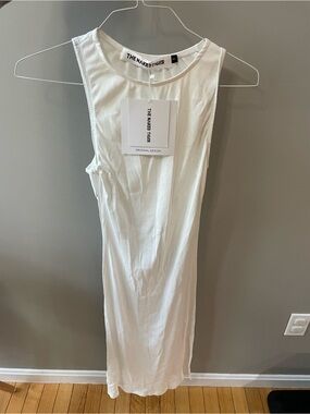 New The Naked Tiger White Ribbed Tank Dress